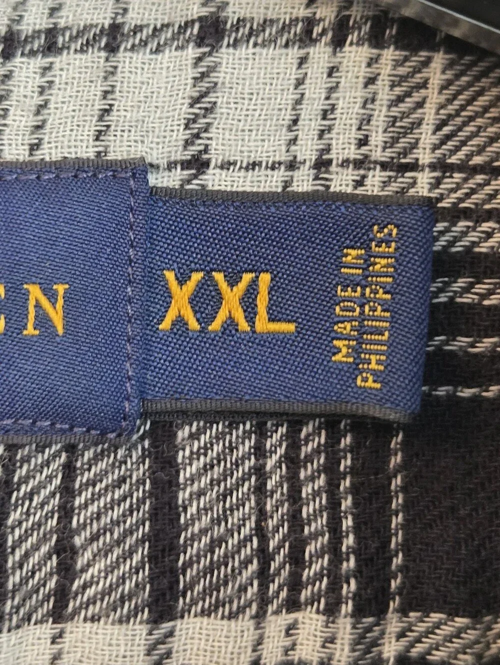 Polo Ralph Lauren Double Face Black White Plaid Flannel Cotton Button Down XXL